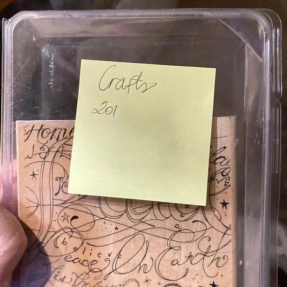 Holiday Print Stampin Up 2003 Rubber Stamp - Hope Peace Heartfelt Christmas 629 - Picture 12 of 13